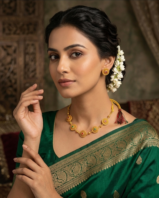 Traditional Multicolor Stone Necklace Set