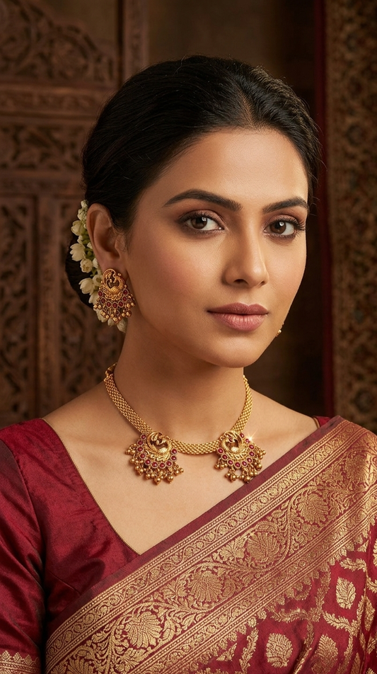 Premium Peacock Motif Necklace Set