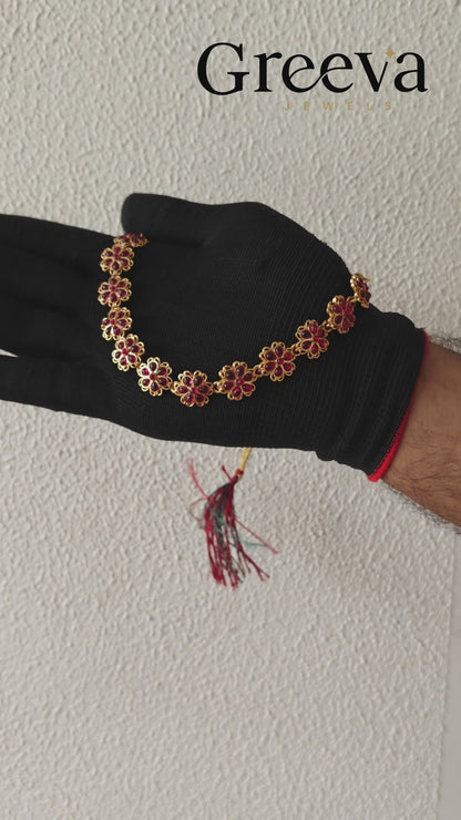 Festive Gold Plated Floral Jewelry Set