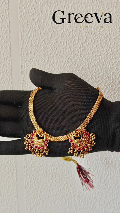 Premium Peacock Motif Necklace Set