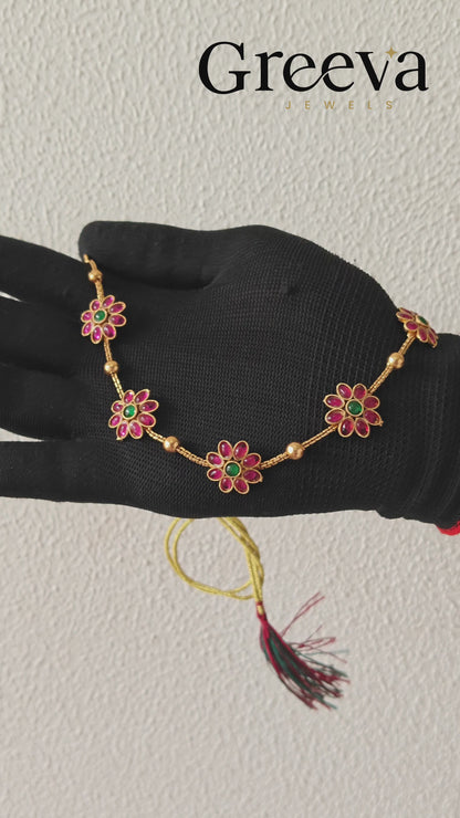 Floral Gold Plated Necklace Set with Earrings for Women