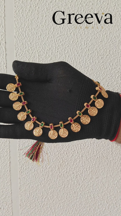 Ethnic Lakshmi Coin Necklace Set for Wedding