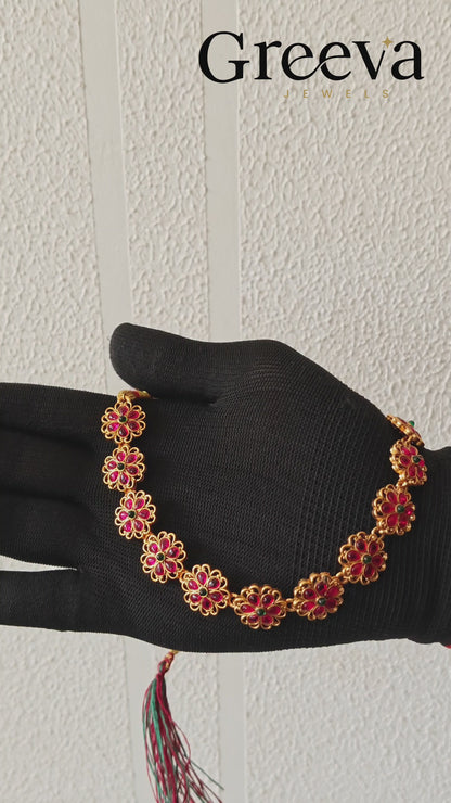 Premium Gold Plated Flower Necklace Set