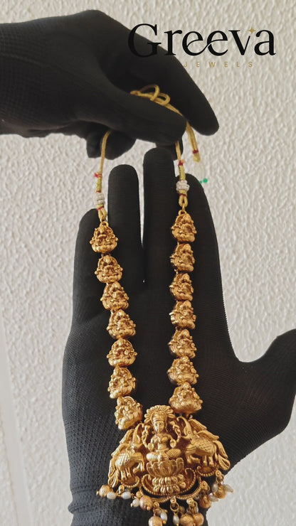 Antique Gold Lakshmi Pendant Necklace Set